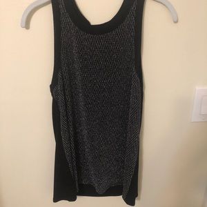 Everly tank - black with silver sequins